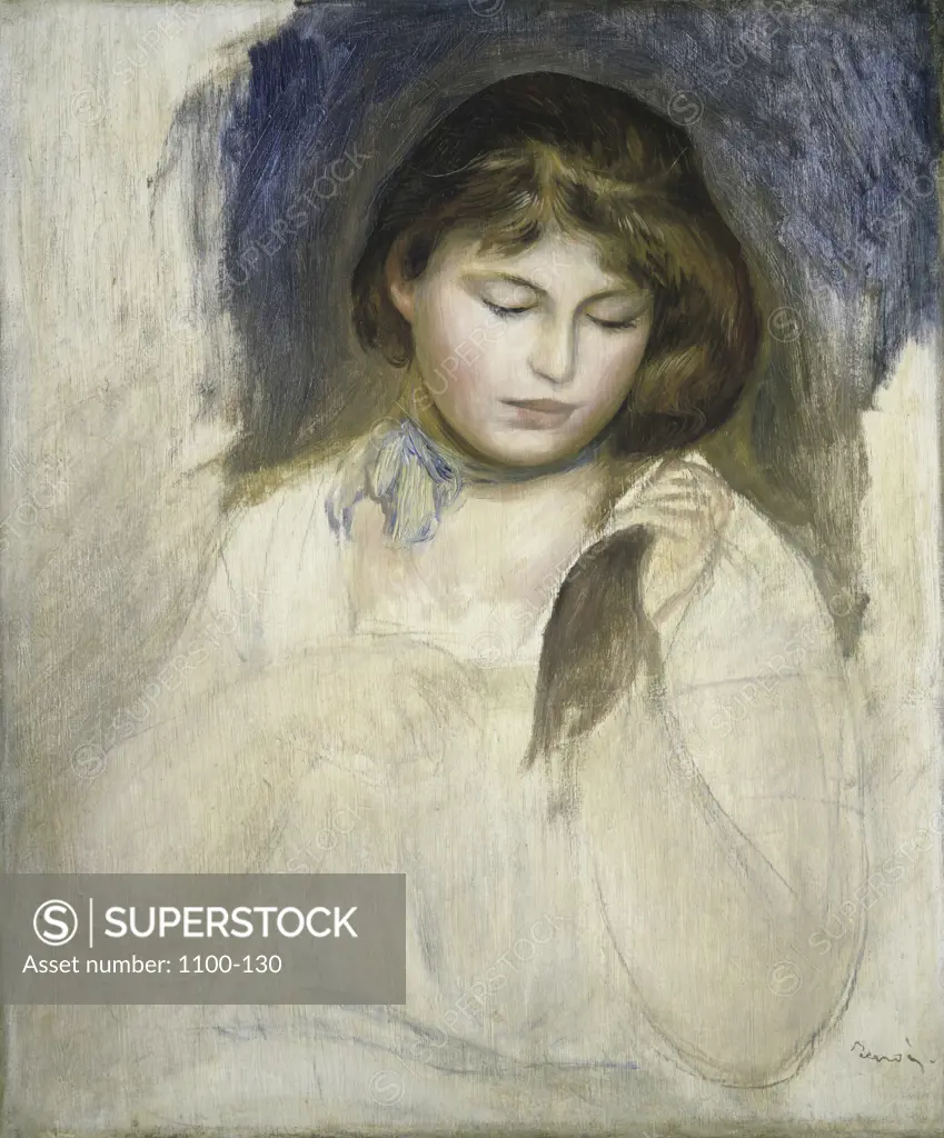 Head of Gabrielle (Tete de Gabrielle) 1895 Pierre-Auguste Renoir (1841-1919/French) Oil on Canvas Christie's Images, New York, USA