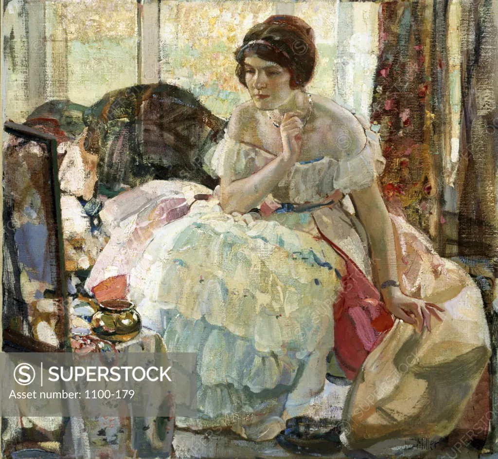 The Necklace Richard Emile Miller (1875-1943 American) Oil On Canvas Christie's Images, New York, USA
