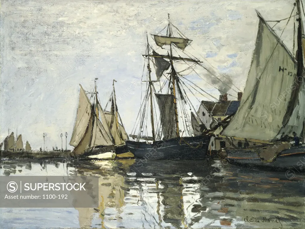 The Port of Honfleur  (Le Port d'Honfleur)  Claude Monet (1840-1926/French) 