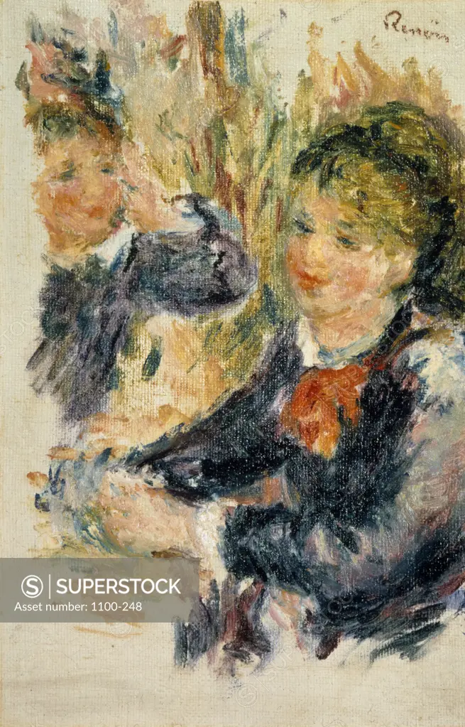 At the Milliner by Pierre-Auguste Renoir,  circa 1878,  oil on canvas,  (1841-1919)