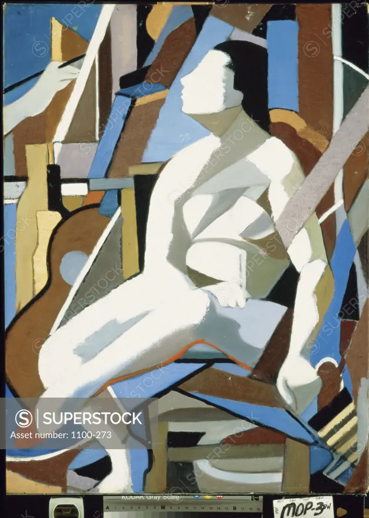 Model in the Studio Tamara de Lempicka (1898-1980/Polish)   Oil on wooden board   