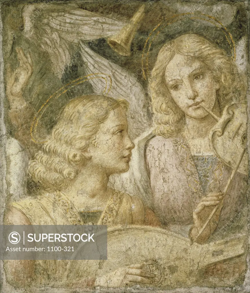 Music-Making Angels Circle of Bernardino Luini (ca.1480-1532/Italian) Fresco Transfer to Canvas Christie's Images, New York, USA
