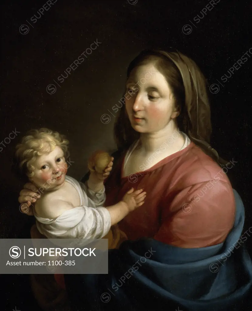 The Virgin and the Child by Hendrick Bloemaert,  oil on canvas,  (1601-1672)