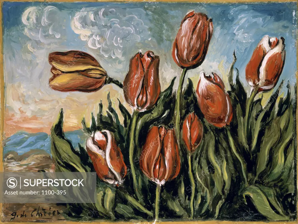Tulips  c. 1955  Giorgio de Chirico (1888-1978/Italian)   Oil on canvas/board    