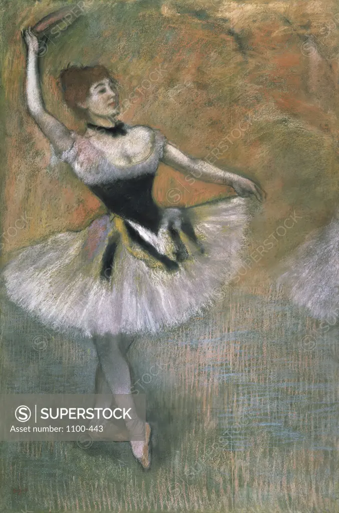 Dancer with Tambourine c.1882 Edgar Degas (1834-1917/French) Pastel on Paper on Board Christie's Images, New York, USA