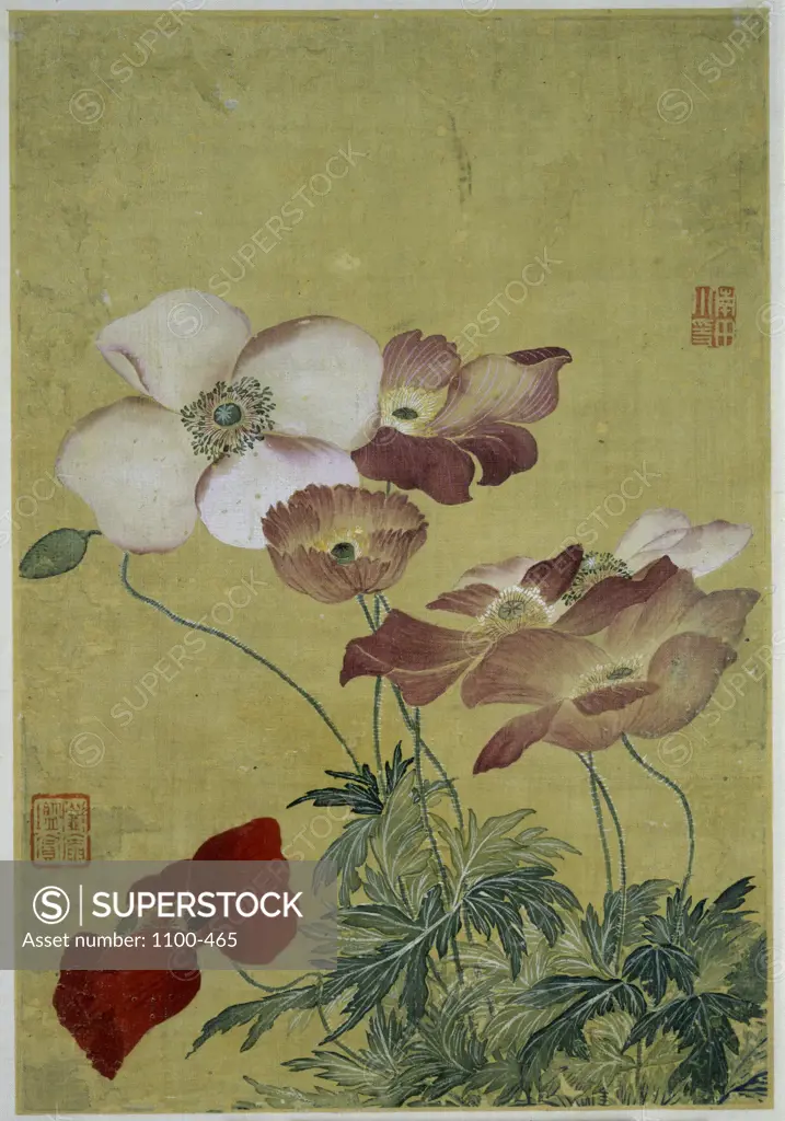 Album of Flower Paintings  Yun Shouping (1633-1690/Chinese) Ink and color on silk 
