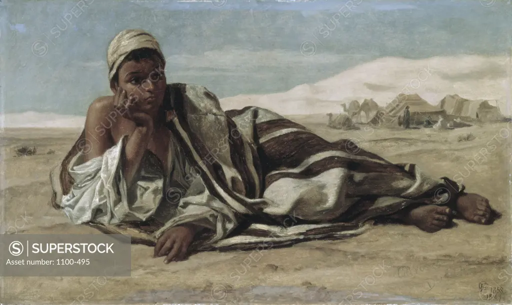 An Arab Boy Resting With An Encampment Beyond 1858 1869 Frederick Goodall (1822-1904 British) Oil On Canvas Christie's Images, New York, USA