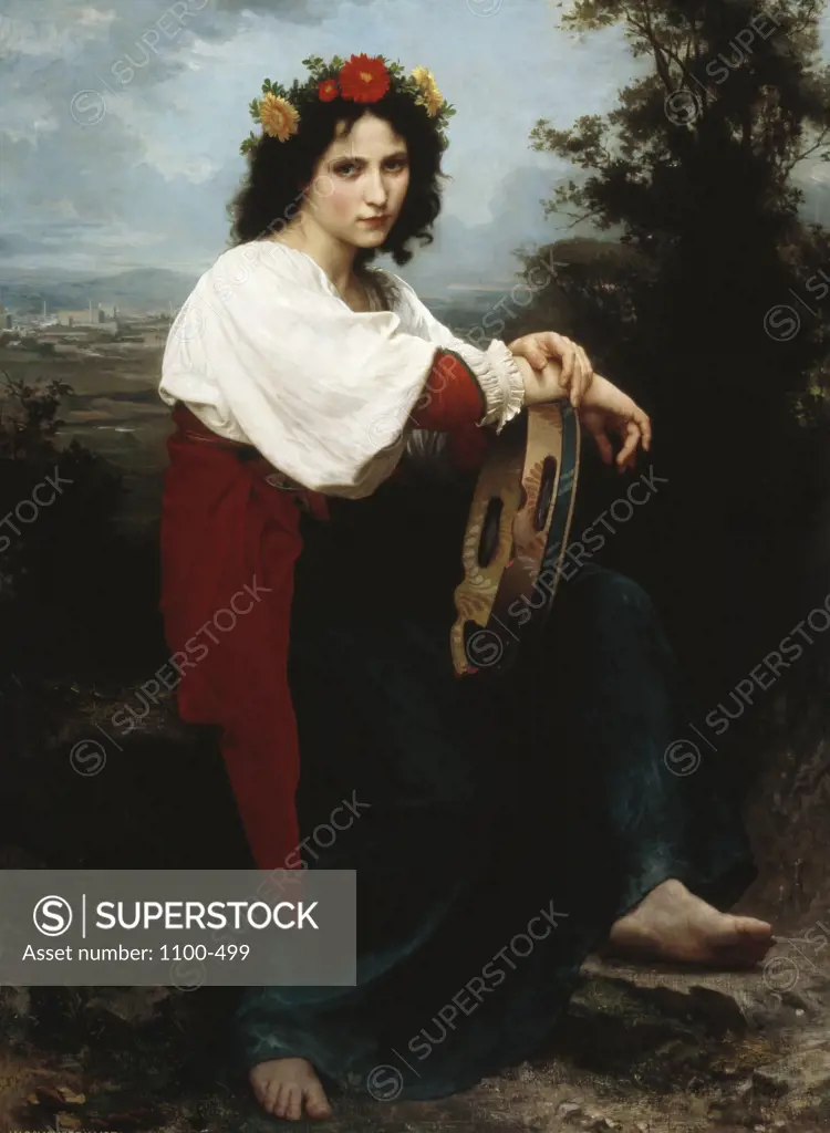 Italienne au Tambour de Basque 1872 William-Adolphe Bouguereau (1825-1905 French) Christie's Images, New York 