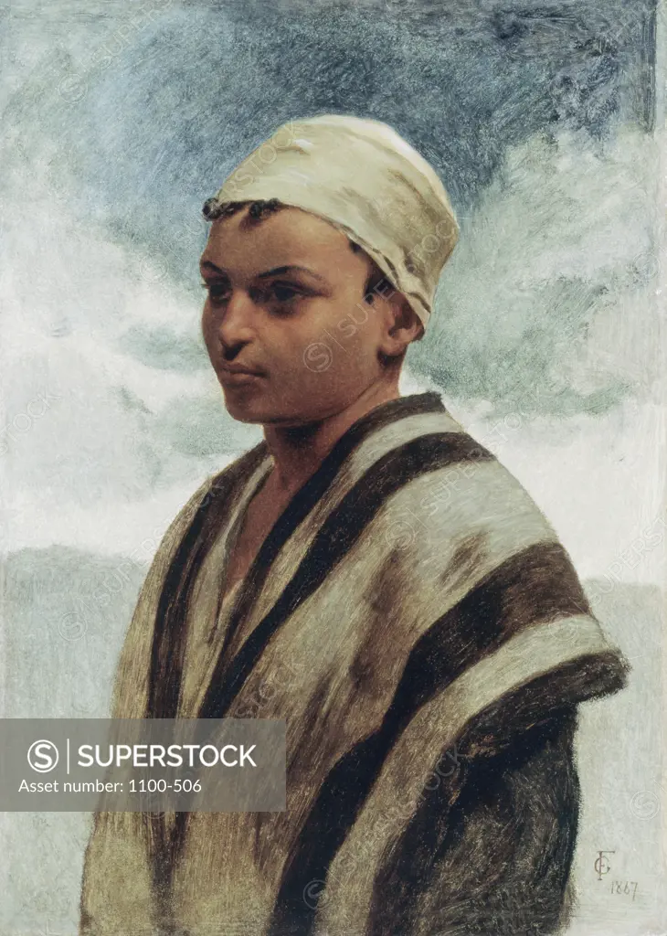 An Arab Boy 1867 Frederick Goodall (1822-1904 British) Oil On Wood Panel Christie's Images, New York, USA