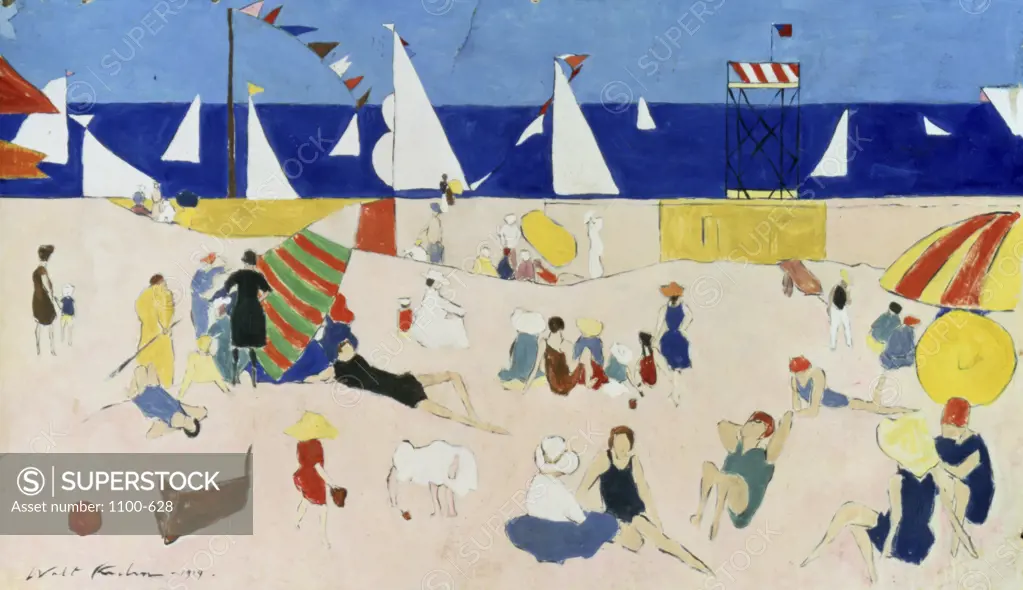 At the Beach 1919 Walt Kuhn (1877-1949/American) Pen, ink and gouache   