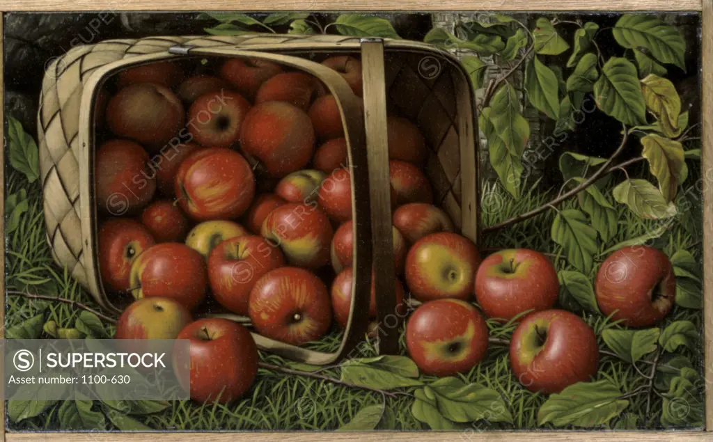 BASKET OF APPLES OIL ON CANVAS Prentice, Levi Wells 1851 d1935 American Christie's Images, New York 
