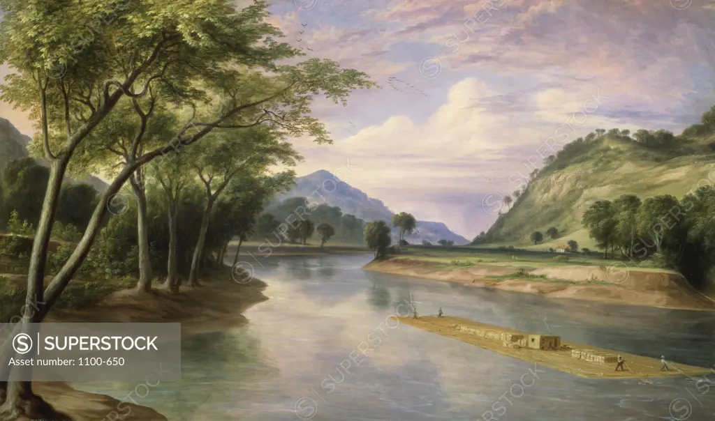 The Ohio River Near Marietta  1855  Henry Cheever Pratt (1803-1880/American) Oil on Canvas  