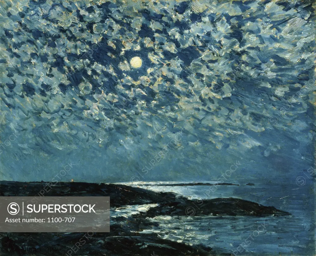 Moonlight, Isle of Shoals  1892  Frederick Childe Hassam (1859-1935/American)   Oil on canvas   