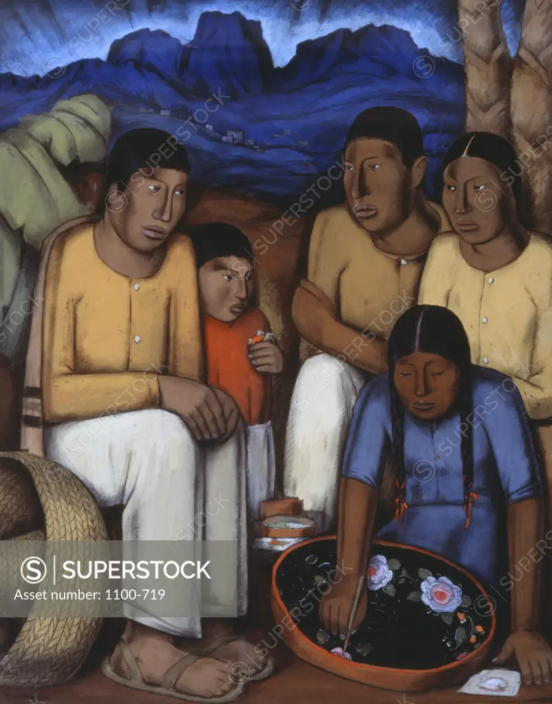 The Painter of Uruapan  (La Pintora de Uruapan) Alfredo Ramos Martinez (1872-1946/American) 