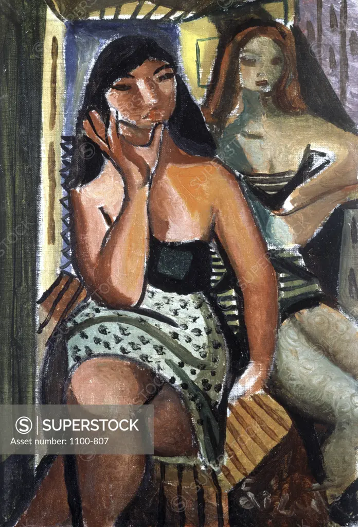 Two Women  Emiliano di Cavalcanti  (1897-1976/Brazilian) Oil on canvas     