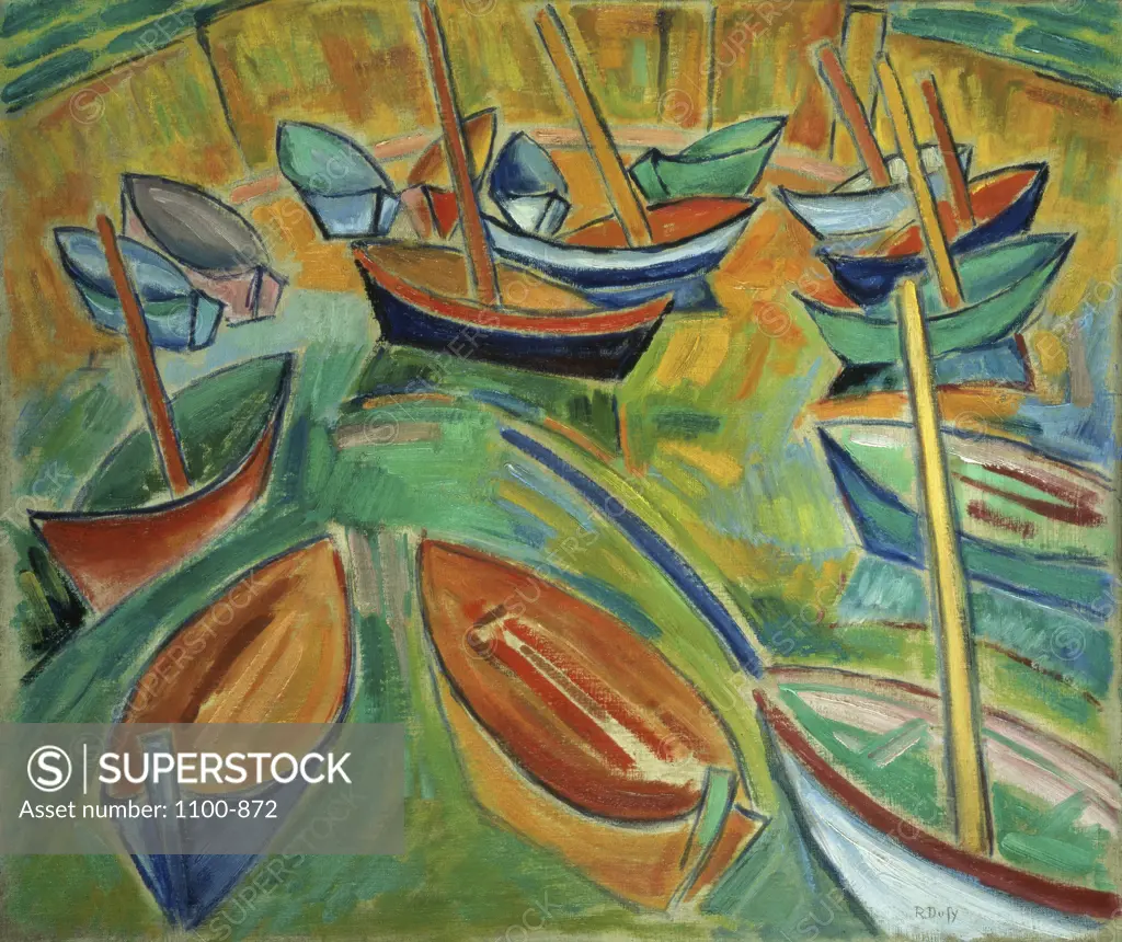 The Boats at Martigues  c. 1907 Raoul Dufy (1877-1953/ French)   Oil on canvas    