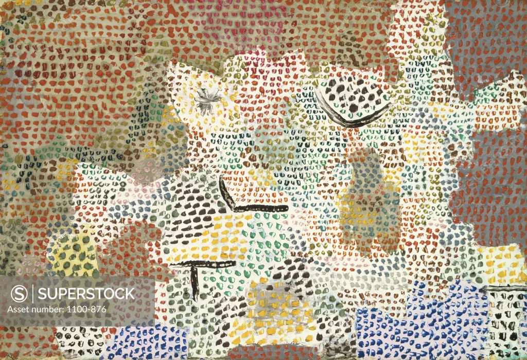 Like a Garden Overgrown with Weeds (Wie ein verwilderter Garten) 1932, Paul Klee (1879-1940/ Swiss) Oil on Paper on Board   