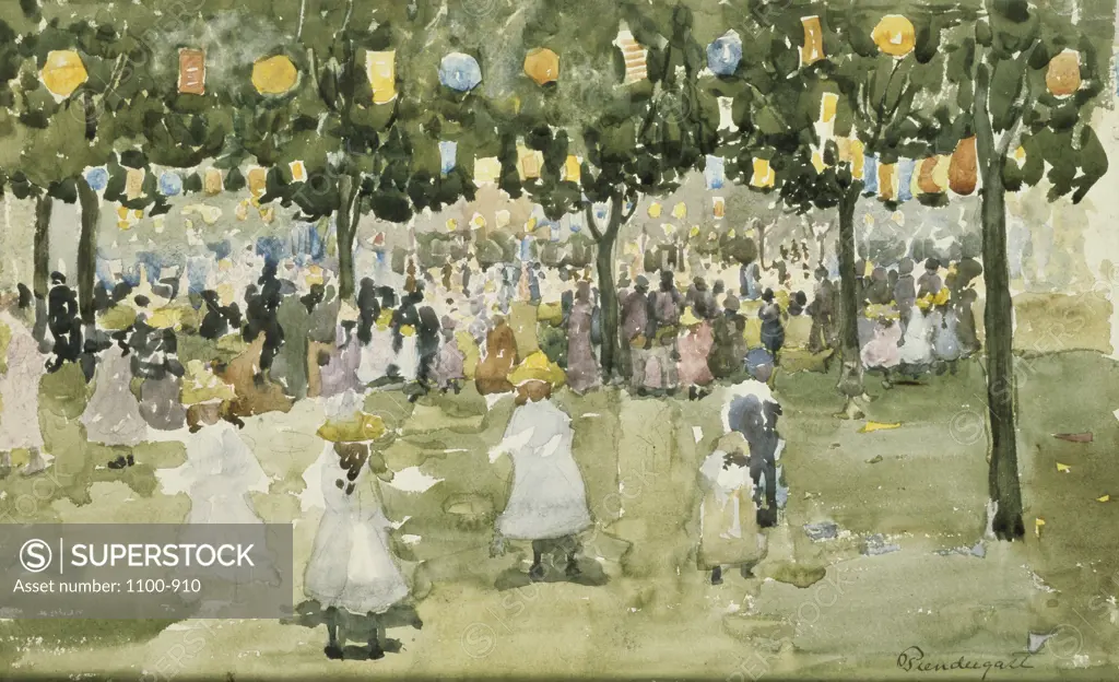 Central Park, New York City, July 4th  1900-1903,  Maurice Brazil Prendergast (1859-1924 /American) Watercolor and Pencil 