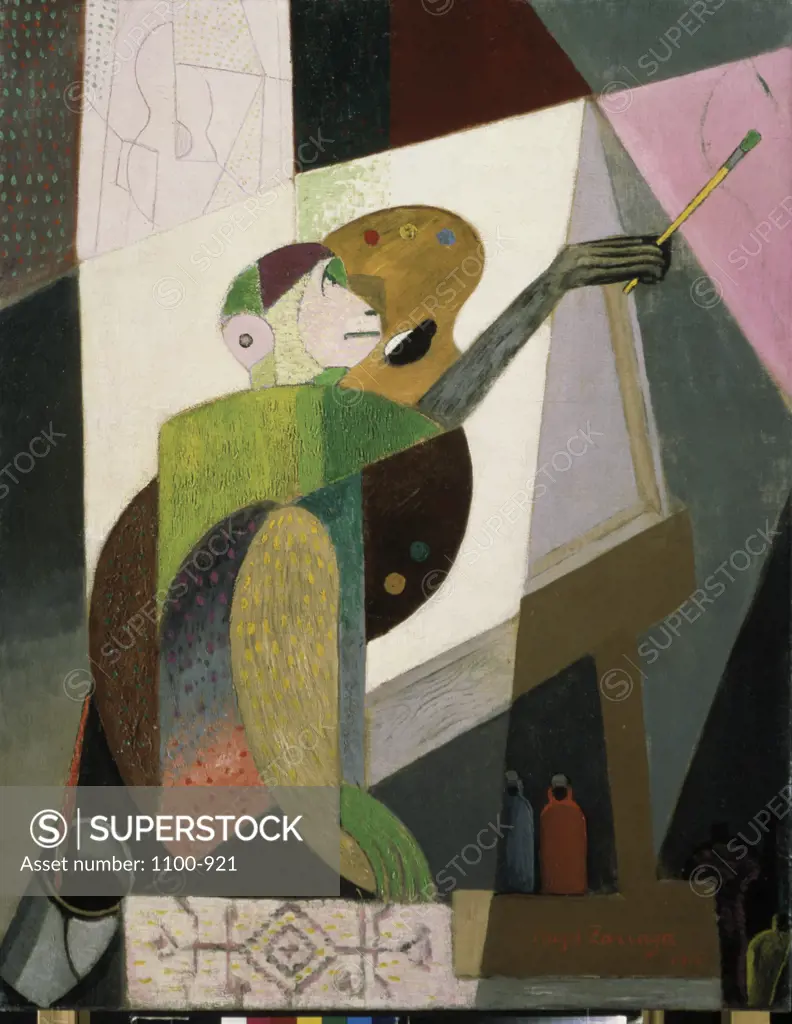 Les Singes No. 2 (Chango Pintoir)  1916 Angel Zarraga (1886-1946/ Mexican) Oil on cradled panel  