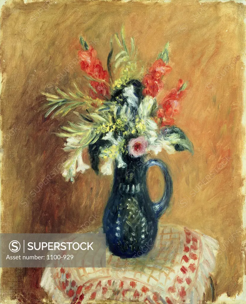 Vase of Flowers  William James Glackens (1870-1938/American)   Oil on Canvas Board   