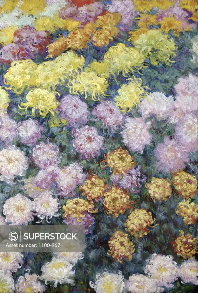 Massif de Chrysanthemes 1897 Claude Monet (1840-1926 French) Oil On Canvas Christie's Images, New York, USA