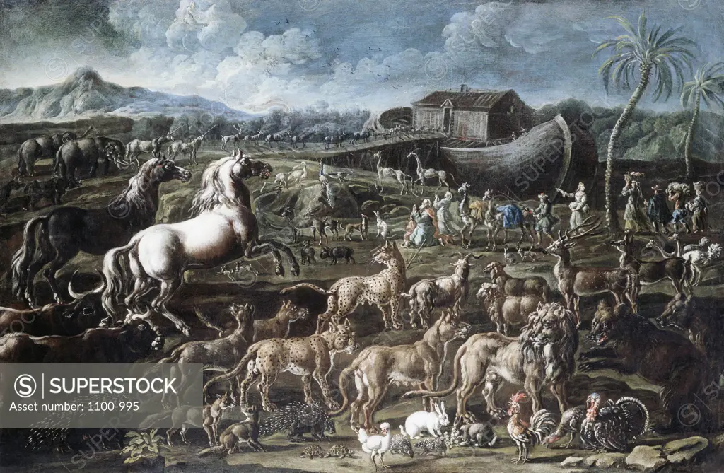 Noah's Ark c.1718 Cajetan Roos (1690-1770 Italian) Oil on Canvas Christie's Images, New York, USA