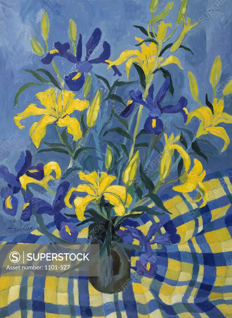 Irises by Josephine Trotter (b.1940/British)