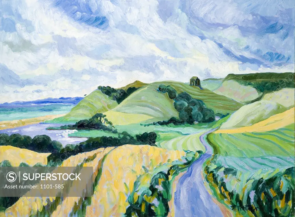 Abbotsbury Dorset Josephine Trotter (b.1940 British) Oil on Canvas