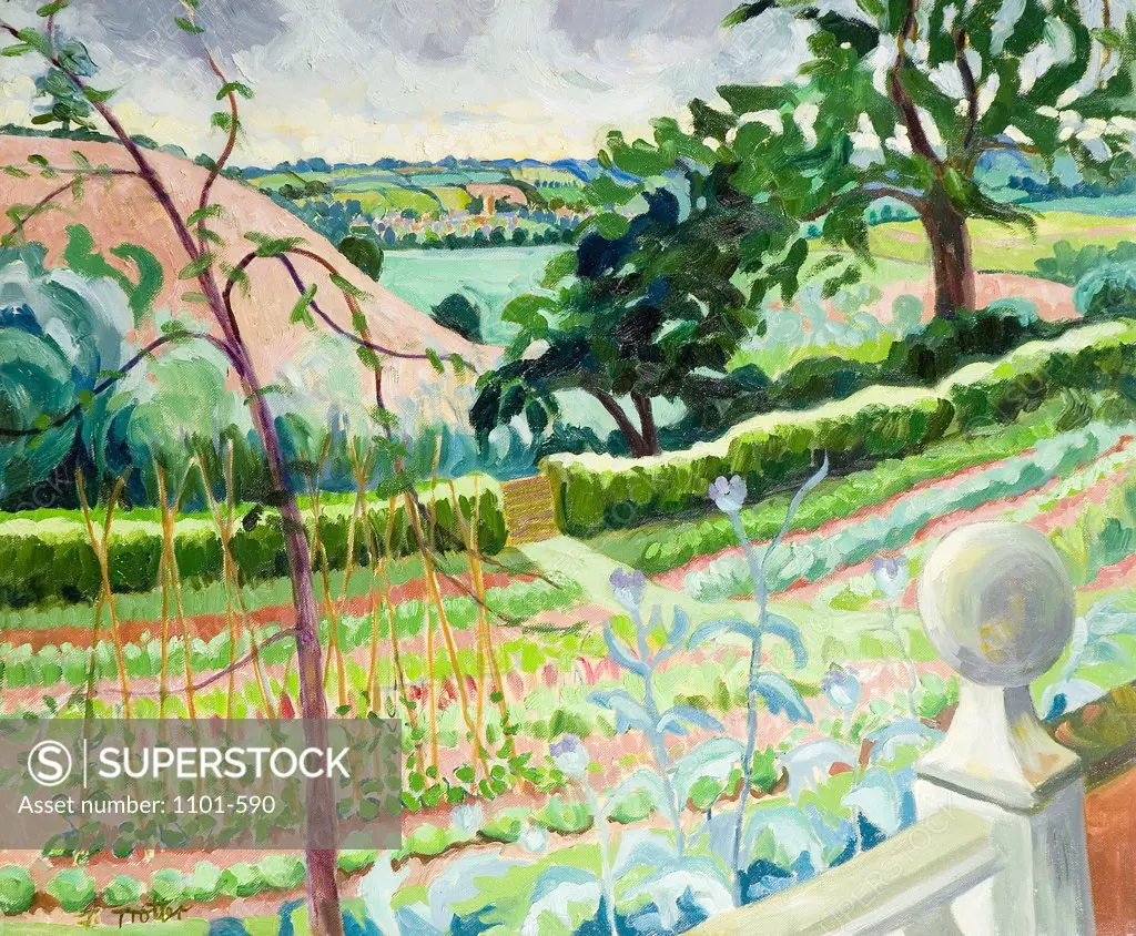 Oxfordshire Vegetable Garden Josephine Trotter (b.1940 British) Oil on Canvas