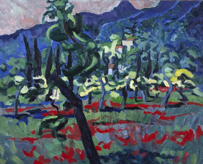 Majorcan Mountains,  by Josephine Trotter (b.1940/British)