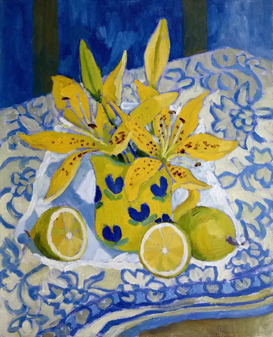 Lemons and Lillies  Josephine Trotter (b.1940/British)