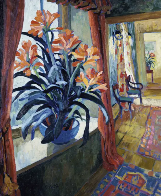 Interior with Clivia  1997  Josephine Trotter (b.1940/British) 