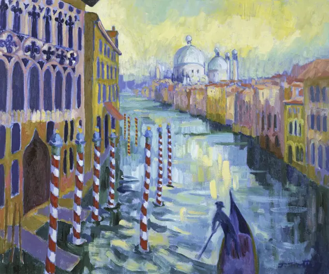 Grand Canal, Venice Josephine Trotter (b.1940/British) Oil on Canvas