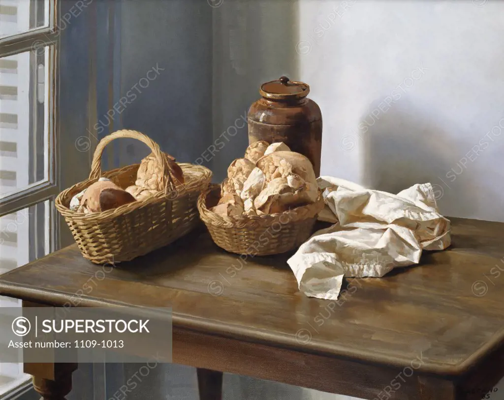 Baskets of Bread 1985 Juan Lascano (b.1947/Argentinean) Oil on canvas Zurbaran Galeria, Buenos Aires