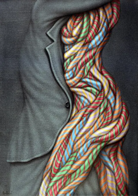 Acorbatado by Ernesto Bertani,  acrylic on canvas,  2002,  born in 1949,  Argentina,  Buenos Aires,  Zurbaran Galeria