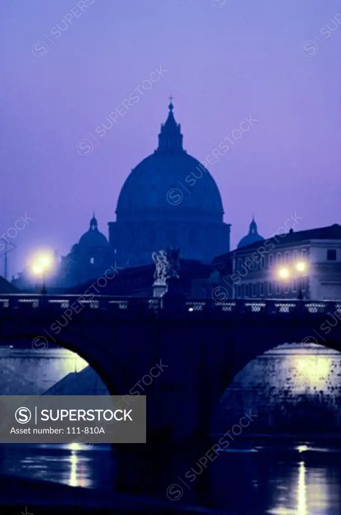 Bridge across a river, St. Peter's Basilica, Ponte Vittorio Emanuele II, Vatican City