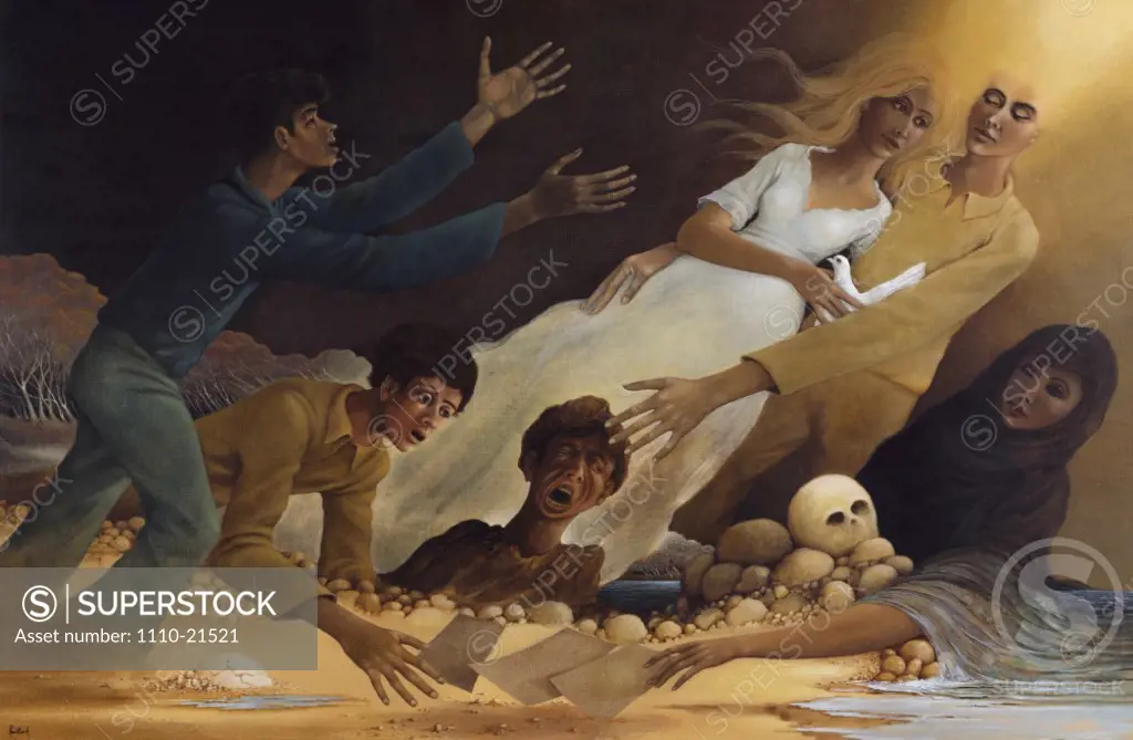 Resurrection by Andre Rouillard,  acrylic on canvass,  1982