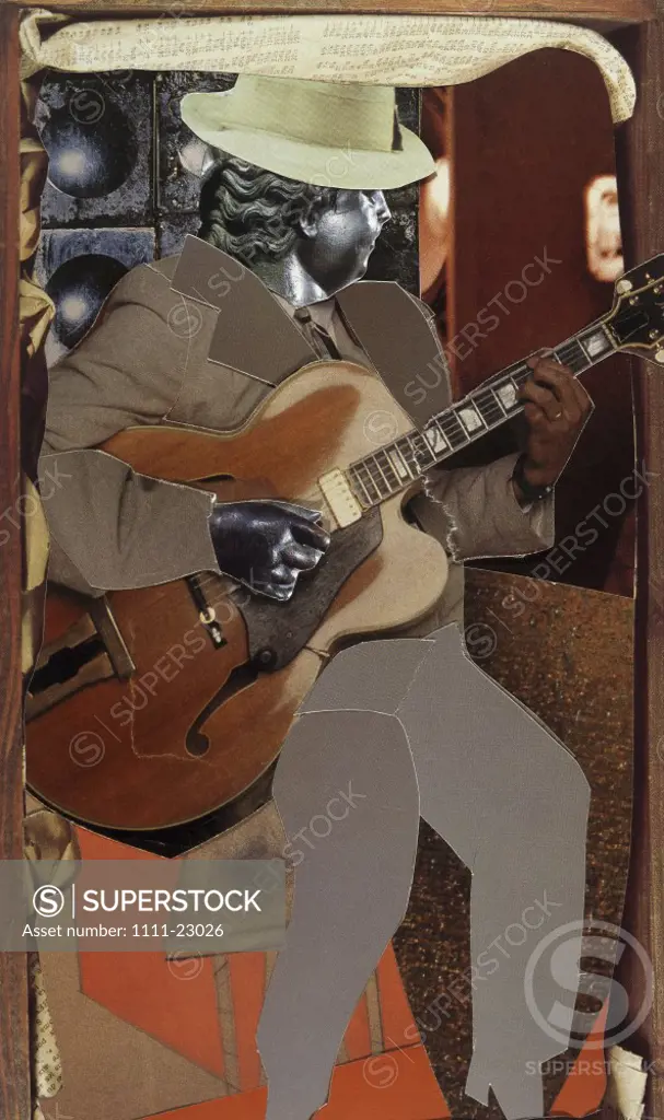 Guitar 1991 Freshman Brown (20th C. American) Collage