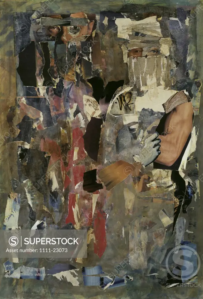 Judges 1995 Freshman Brown (20th C. American) Acrylic, Collage and Mixed Media on Canvas