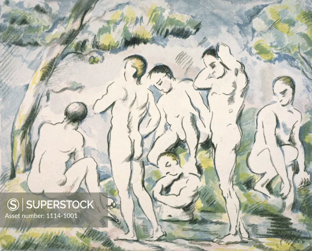 Bathers in a Landscape c. 1890-1900 Paul Cezanne (1839-1906 French) Lithograph