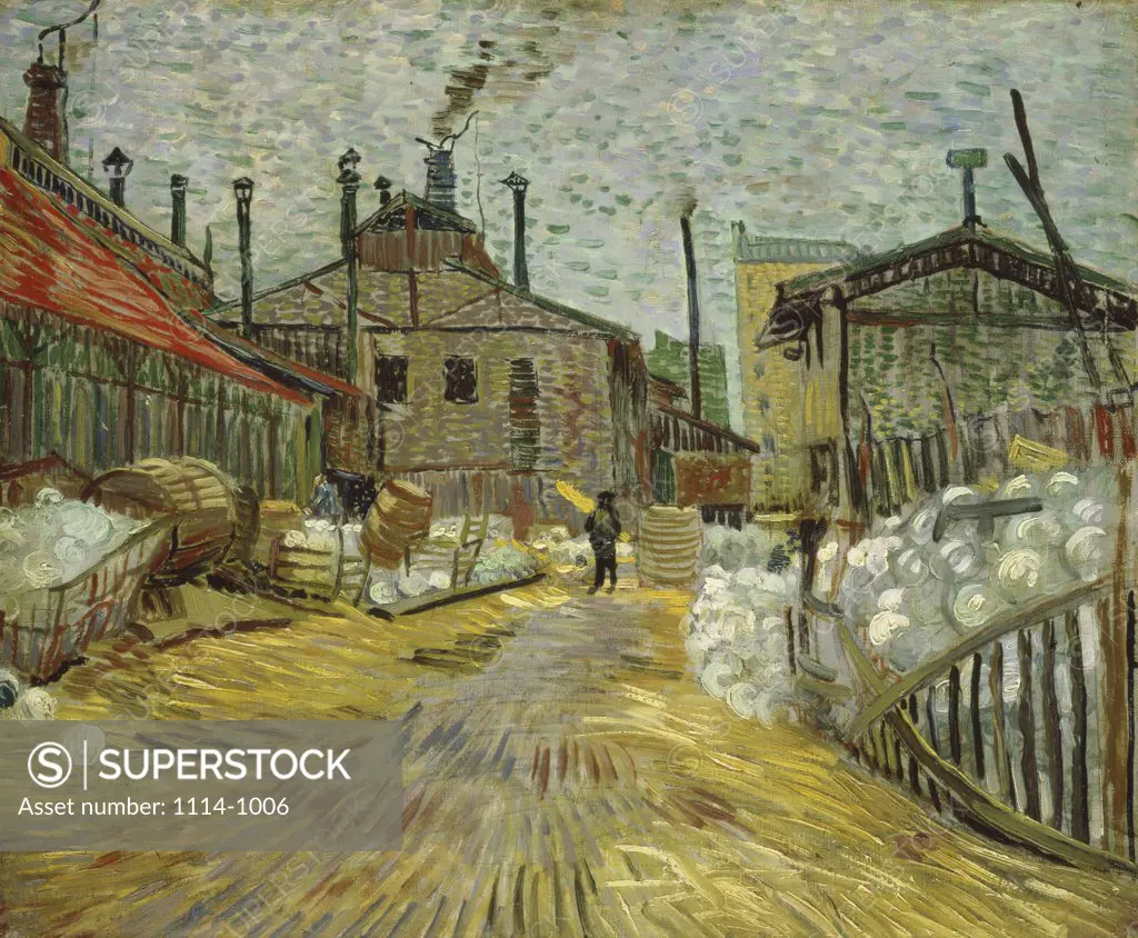 Factories at Asnieres  1887 Vincent van Gogh (1853-1890 Dutch)  Oil on canvas Barnes Foundation, Merion, Pennsylvania, USA    