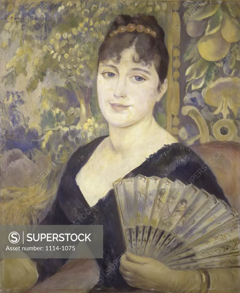 Woman with a Fan  1886,  Pierre-Auguste Renoir (1841-1919 /French)  Oil on Canvas  Barnes Foundation, Merion, Pennsylvania   