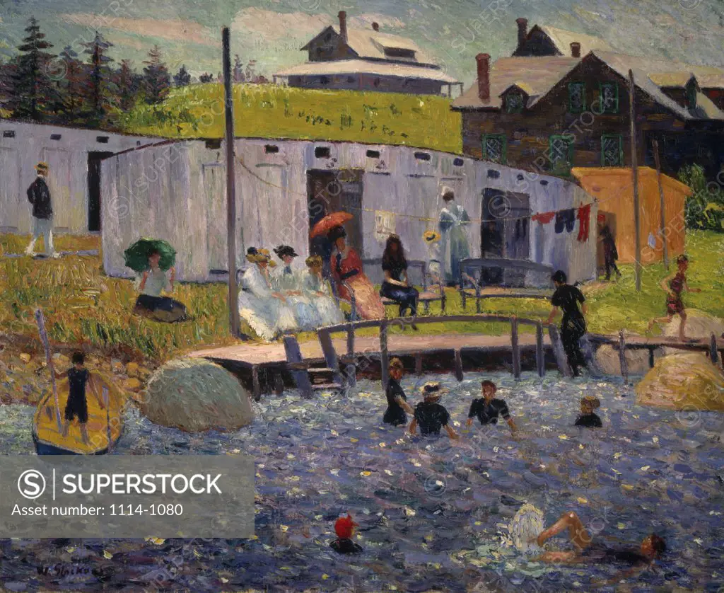 Chester Bathing Hour by William James Glackens,  oil on canvas,  1910,  (1870-1939),  USA,  Pennsylvania,  Merion,  Barnes Foundation