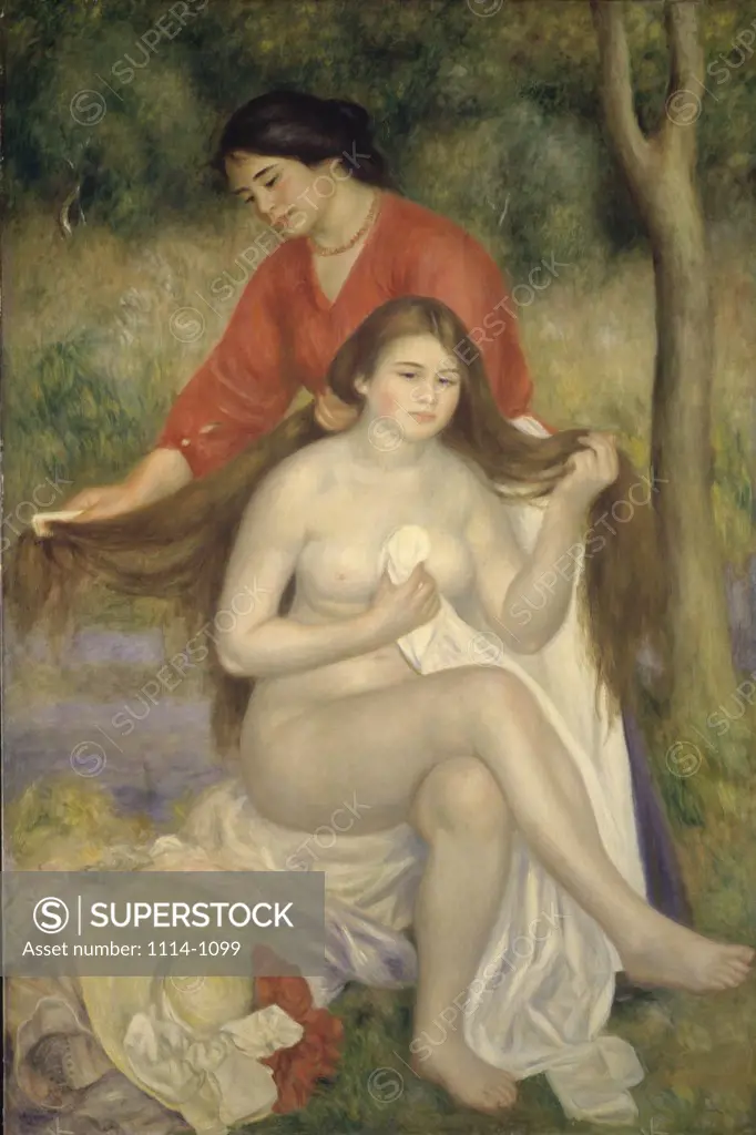Bather & Maid ( La Toilette ) c. 1900 Pierre Auguste Renoir (1841-1919/French) Oil on canvas Barnes Foundation, Merion, Pennsylvania    