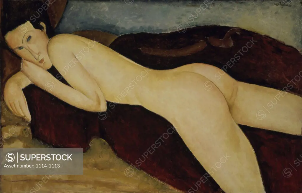 Reclining Nude from the Back  1917  Amedeo Modigliani (1884-1920/Italian)  Oil on canvas Barnes Foundation, Merion, Pennsylvania     