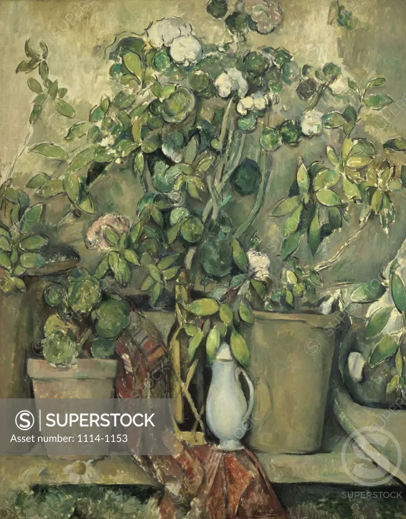 Potted Plants (Pots en Terre Cuite et Fleurs) 1888-1890 Paul Cezanne (1839-1906 French) Oil on Canvas Barnes Foundation, Merion, Pennsylvania, USA  