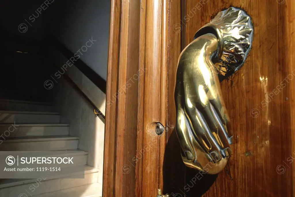 Door handle in the form of a human hand, Casa Batllo, Barcelona, Spain