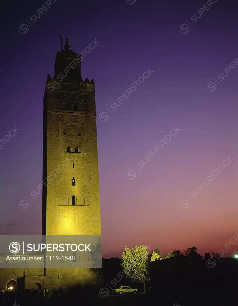 Low angle view of a tower, Koutoubia Mosque, Marrakesh, Morocco