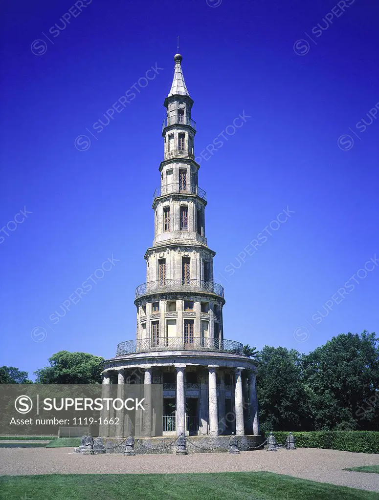 Low angle view of a tower, Chanteloup Pagoda, Amboise, France