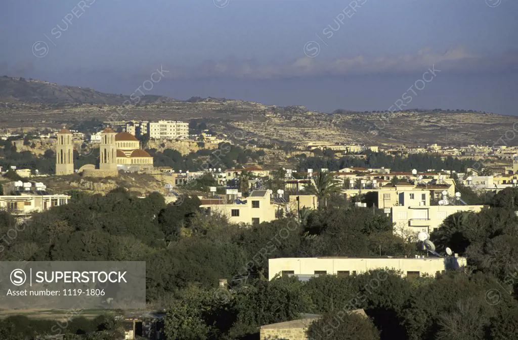 Aerial view of a city, Paphos, Cyprus